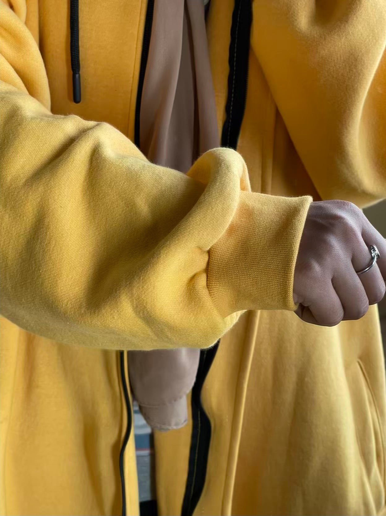 Hoodie Abaya (Yellow Mustard)