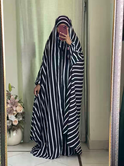 Full Coverage Namaz chadar with sleeves + Niqab (Linen)
