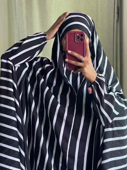 Full Coverage Namaz chadar with sleeves + Niqab (Linen)