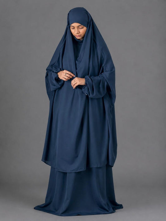 3 Piece Jilbab - Aqua  Blue