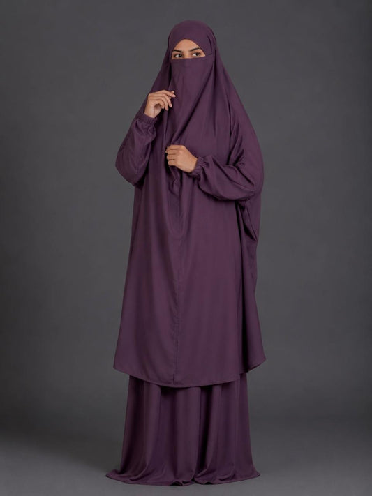 3 Piece Jilbab - Muave Pink
