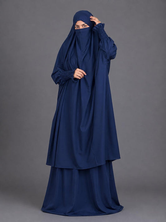 3 Piece Jilbab - Navy Blue