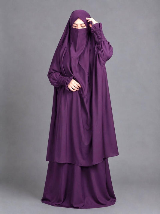 3 Piece Jilbab - Plum