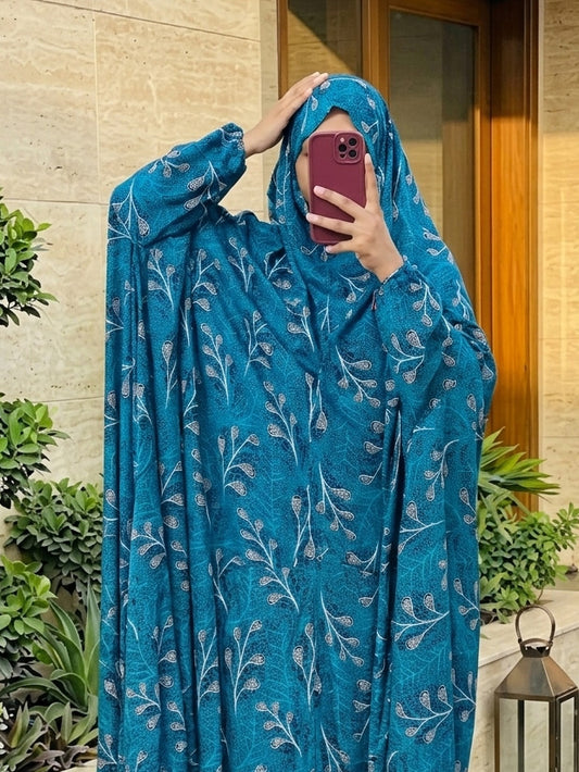 Full Coverage Namaz Chadar with Sleeves + Niqab (Linen)