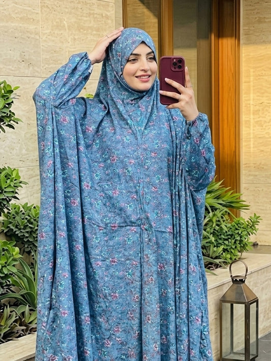 Full Coverage Namaz Chadar with Sleeves + Niqab (Mix Lawn)
