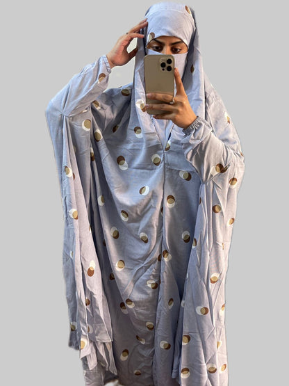 Full Coverage Namaz Chadar with Sleeves + Niqab (Linen)