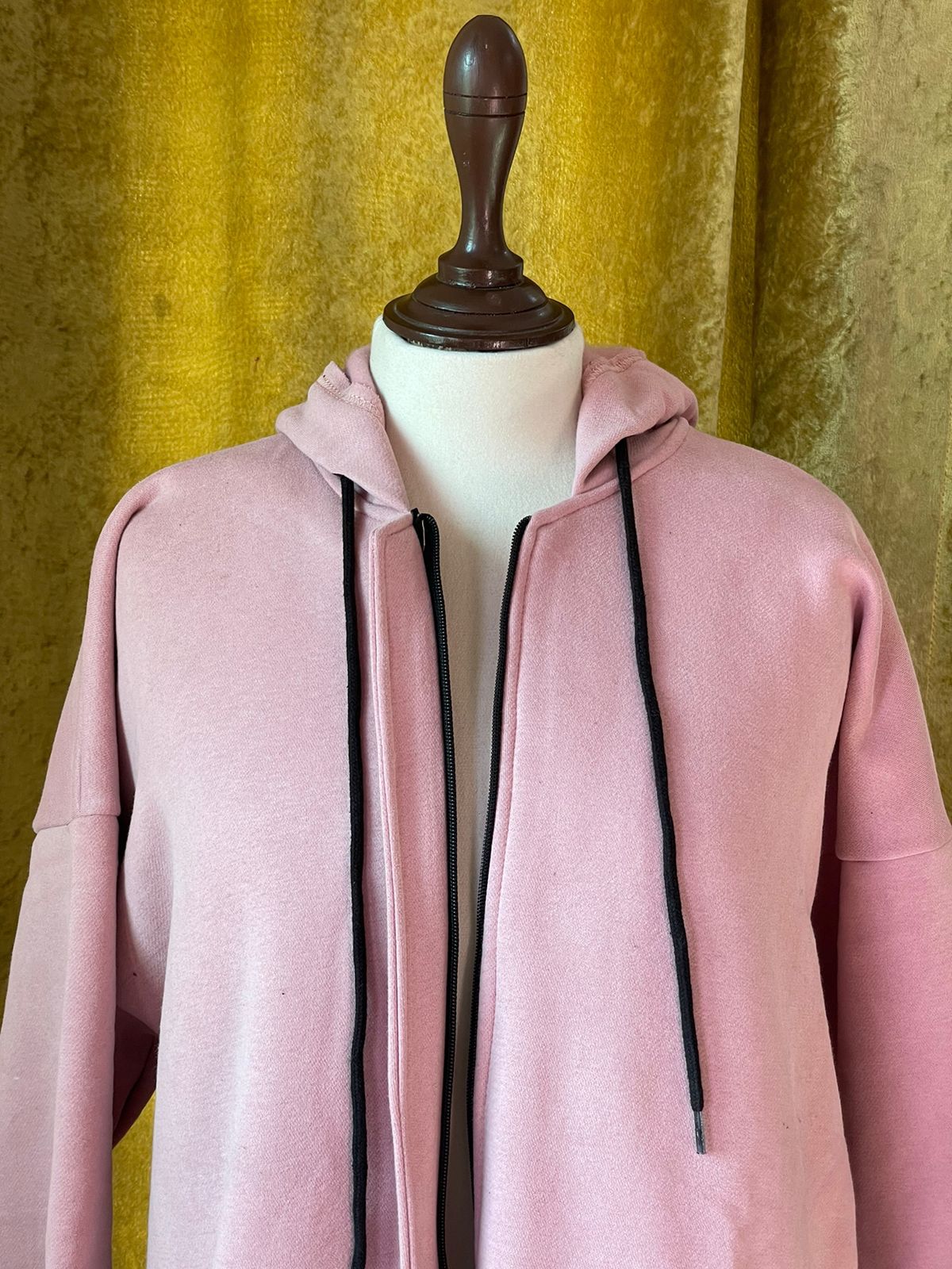 Hoodie Abaya (Baby Pink)