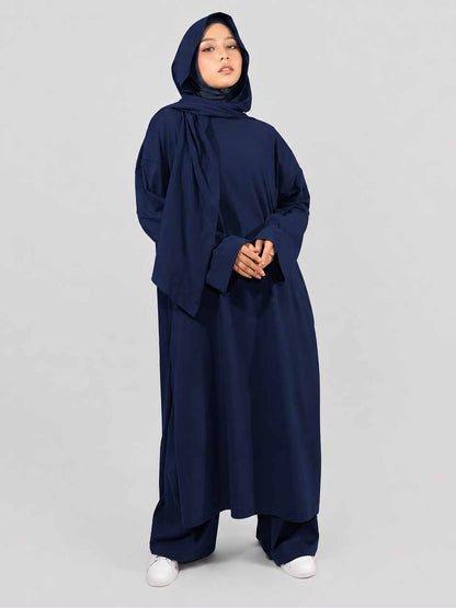Active wear abaya (Shirt + Trouser + Attached scarf)