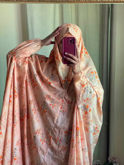 Full Coverage Namaz Chadar with Sleeves + Niqab (Pure Lawn)