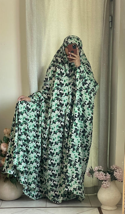 Full Coverage Namaz Chadar with Sleeves + Niqab (Pure Lawn)