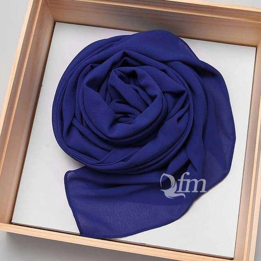 Chiffon Georgette - Ink Blue Attires For Muslimah