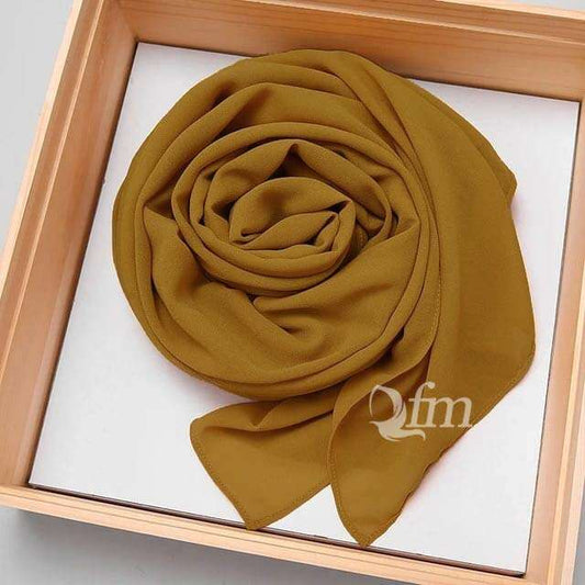 Chiffon Georgette - Mustard Attires For Muslimah
