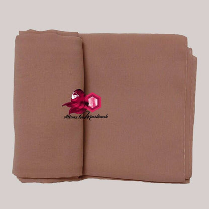 Chiffon Georgette - Nude Brown Attires For Muslimah