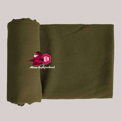 Chiffon Georgette - Olive Green Attires For Muslimah