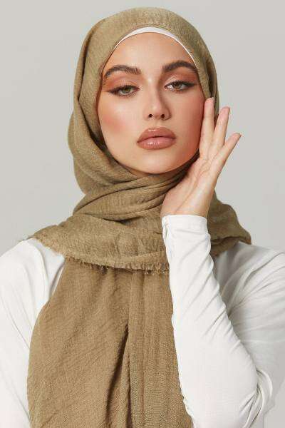Crimps Viscose -Camel Brown Attires For Muslimah