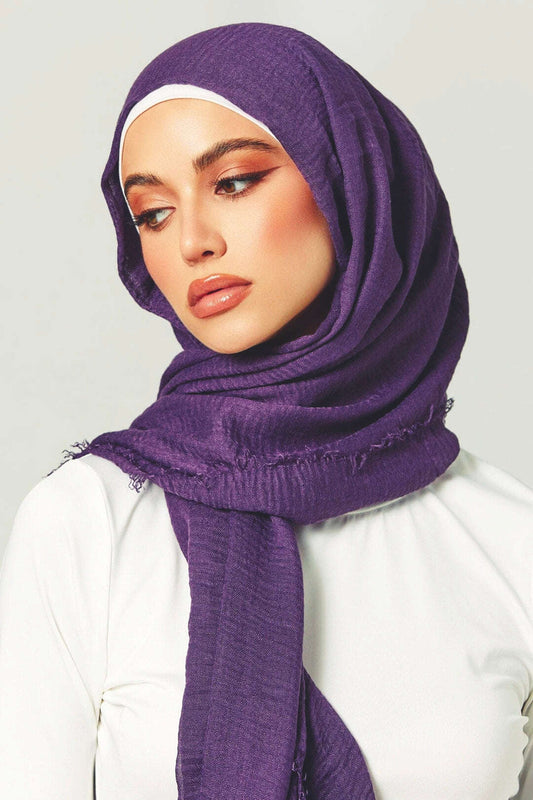 Crimps Viscose -Dark Purple Attires For Muslimah