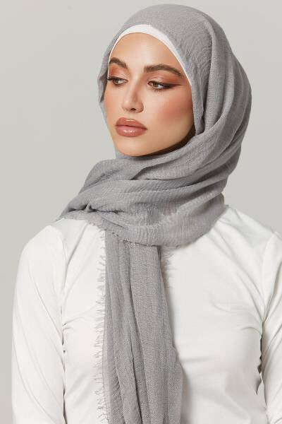 Crimps Viscose -Grey Attires For Muslimah