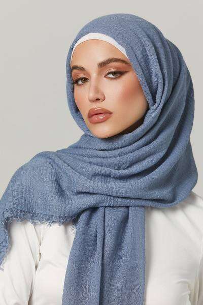 Crimps Viscose -Greyish Blue Attires For Muslimah