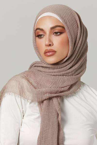 Crimps Viscose -Khaki Grey Attires For Muslimah