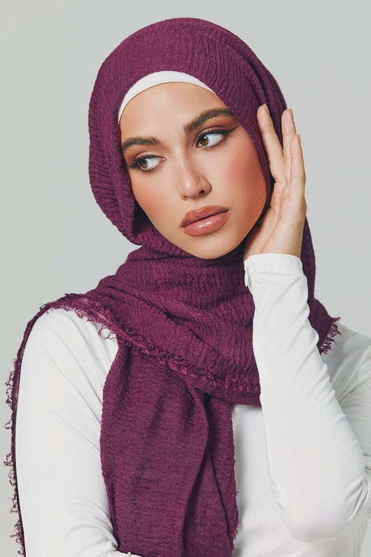 Crimps Viscose - Plum Attires For Muslimah