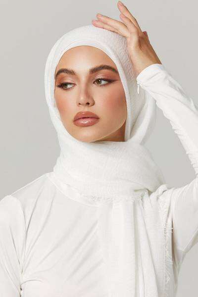 Crimps Viscose - White Attires For Muslimah