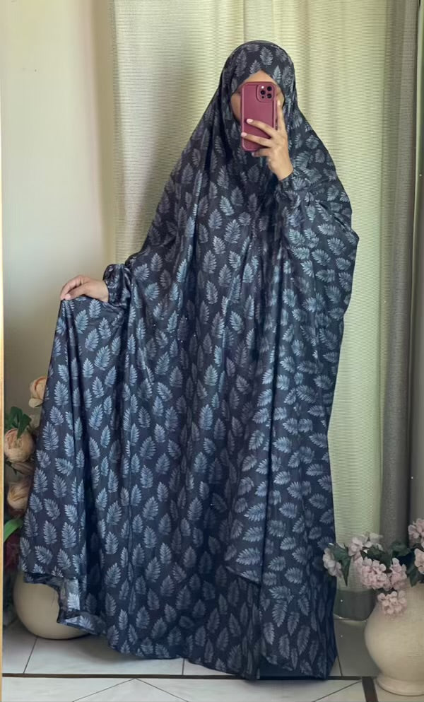 Full Coverage Namaz Chadar with Sleeves + Niqab (Pure Lawn)