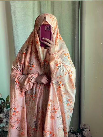 Full Coverage Namaz Chadar with Sleeves + Niqab (Pure Lawn)