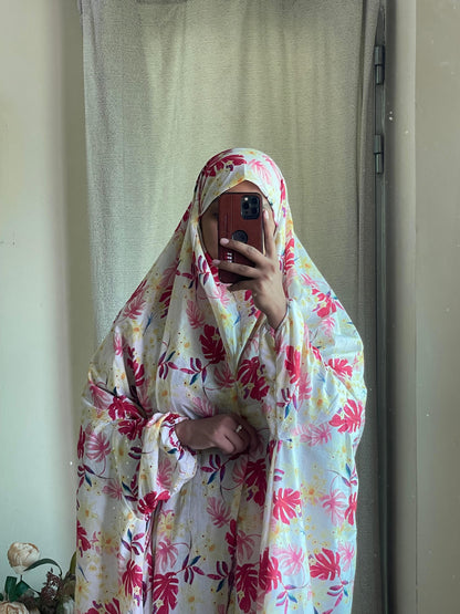 Full Coverage Namaz Chadar with Sleeves + Niqab (Pure Lawn)