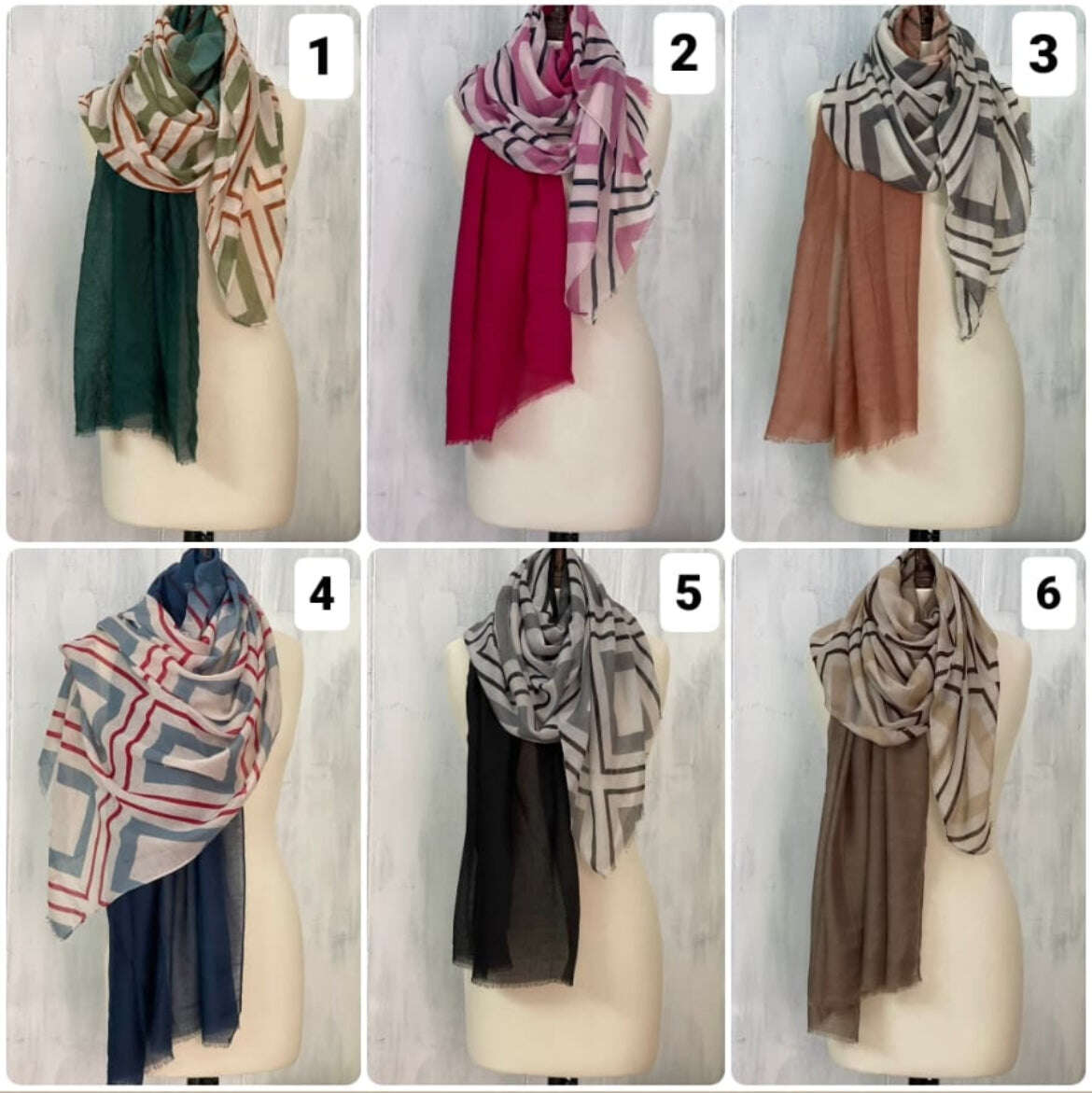 Dual print lawn hijab Attires For Muslimah