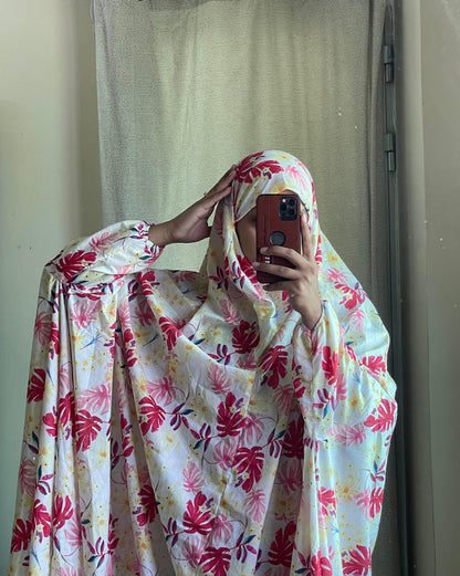 Full Coverage Namaz Chadar with Sleeves + Niqab (Pure Lawn)