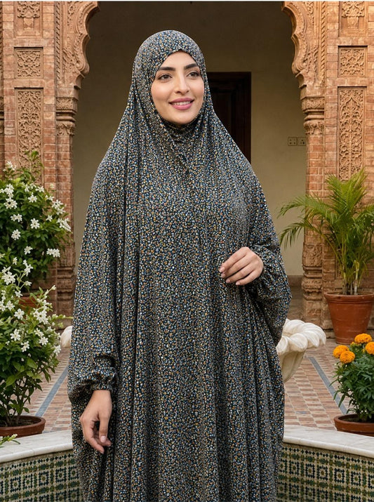 Full Coverage Namaz Chadar with Sleeves + Niqab (Mix Lawn)