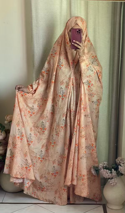 Full Coverage Namaz Chadar with Sleeves + Niqab (Pure Lawn)