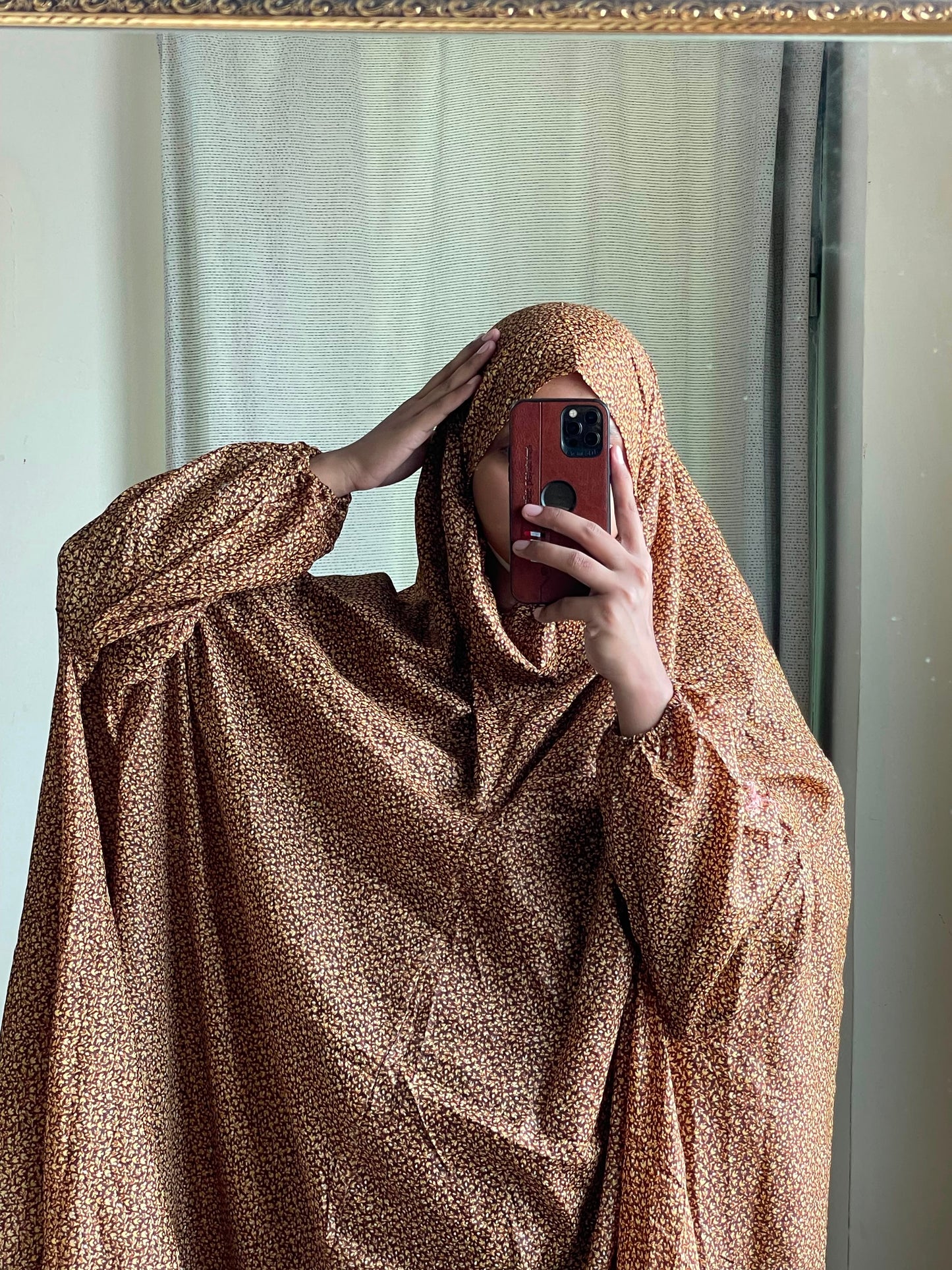 Full Coverage Namaz Chadar with Sleeves + Niqab (Mix Lawn)