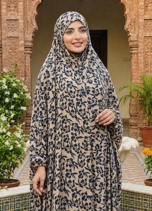 Full Coverage Namaz Chadar with Sleeves + Niqab (Pure Lawn)
