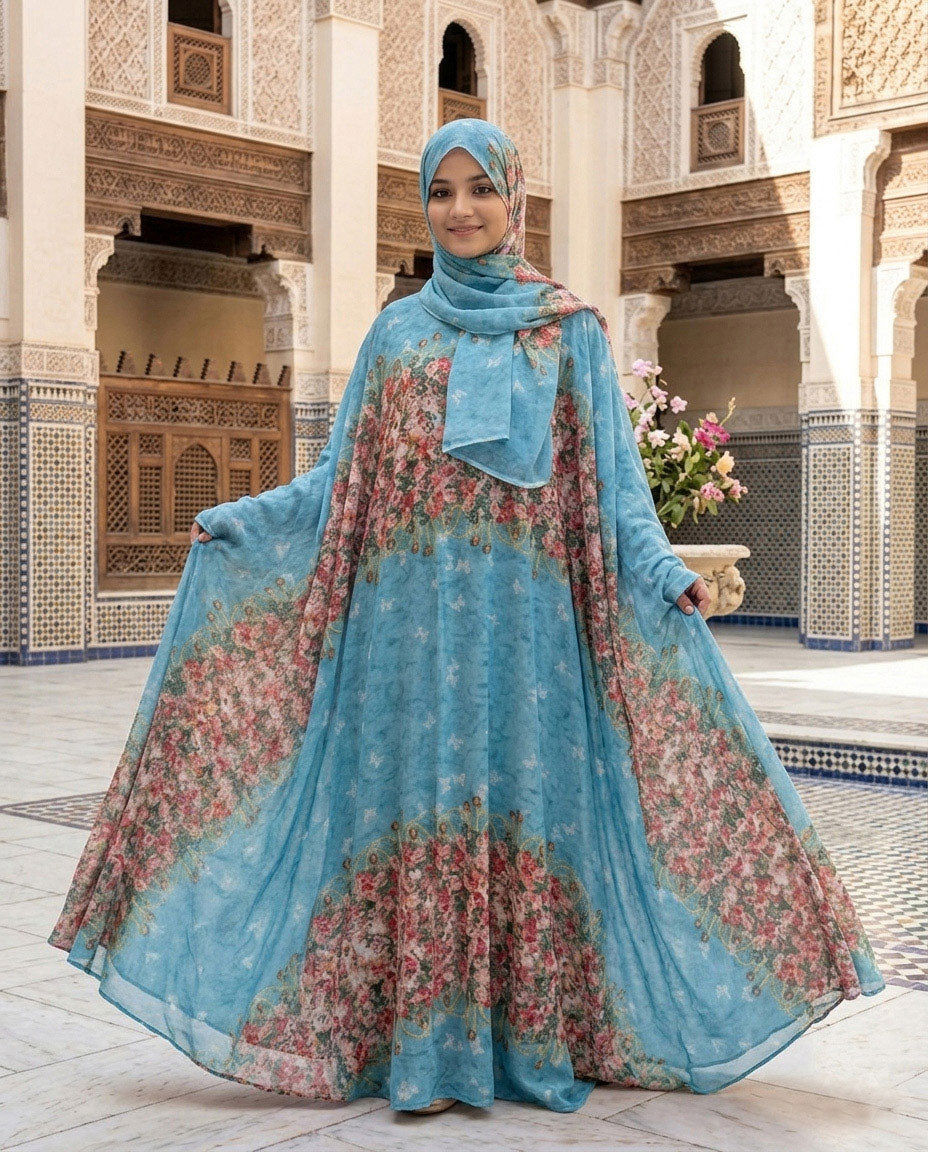 Flary Kaftan Abaya Attires For Muslimah