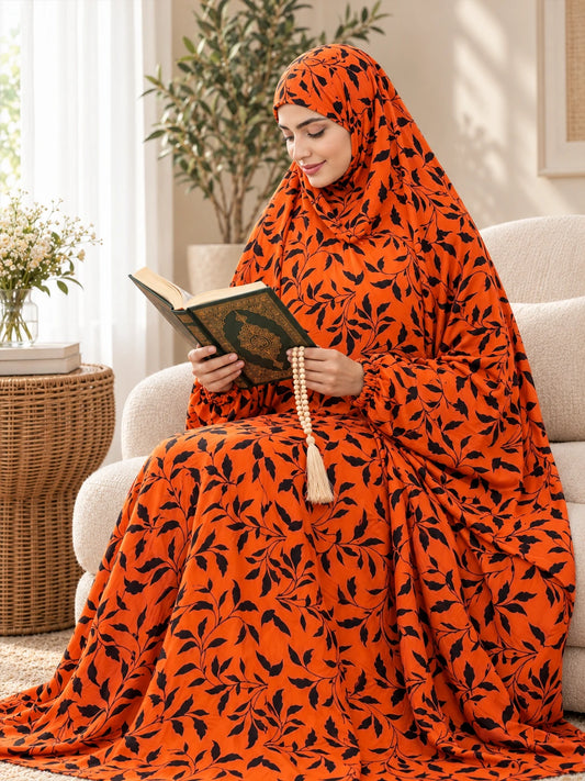 Full Coverage Namaz Chadar with Sleeves + Niqab (Linen) - lifestyle photo