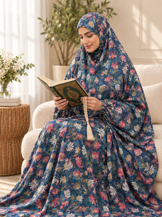 Full Coverage Namaz Chadar with Sleeves + Niqab (Pure Lawn) - lifestyle photo