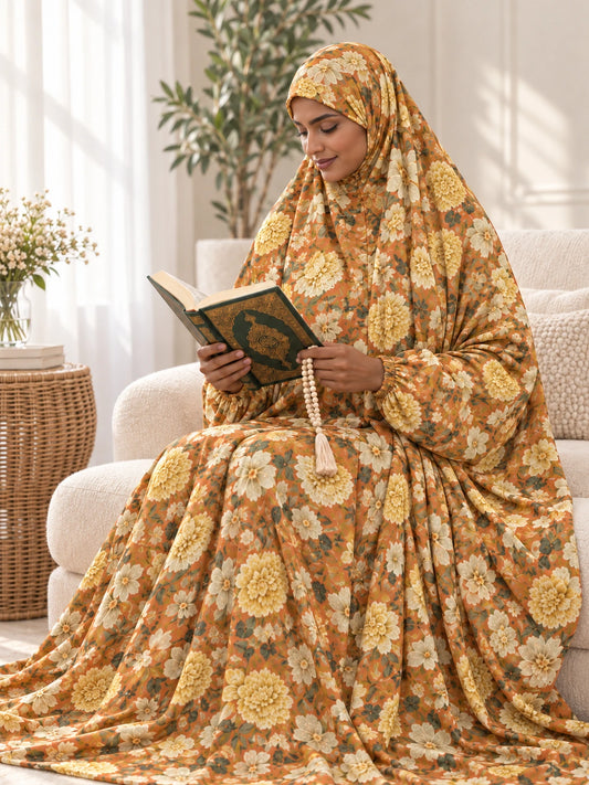 Full Coverage Namaz Chadar with Sleeves + Niqab (Pure Lawn) - lifestyle photo