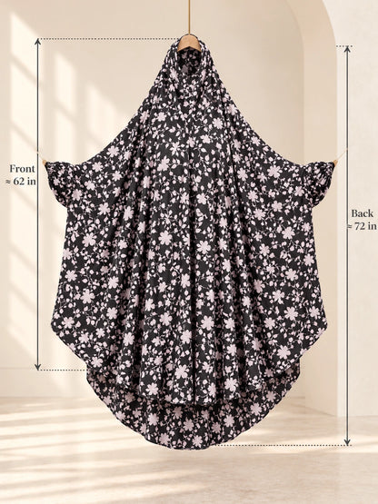 Full Coverage Namaz Chadar with Sleeves + Niqab (Pure Lawn) - on a hanger