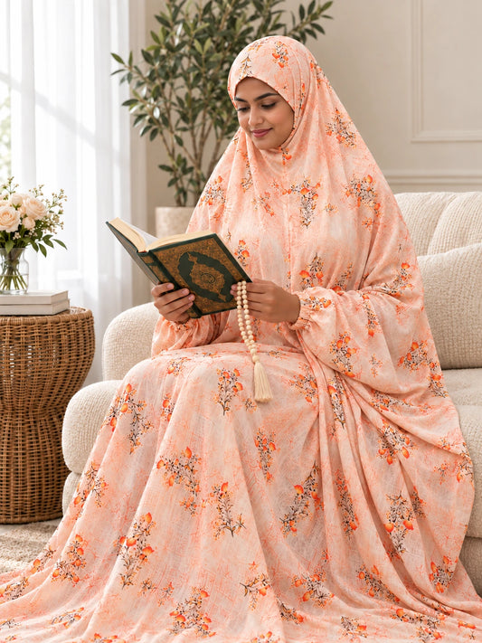 Full Coverage Namaz Chadar with Sleeves + Niqab (Pure Lawn) - lifestyle photo