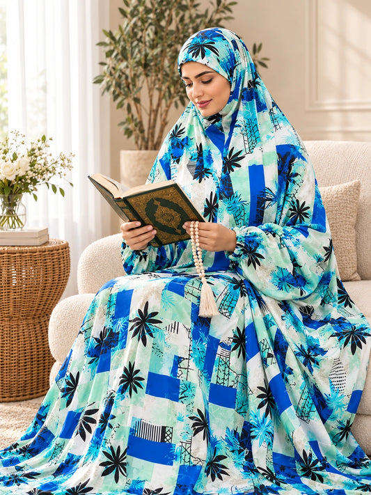 Full Coverage Namaz Chadar with Sleeves + Niqab (Pure Lawn) - lifestyle photo