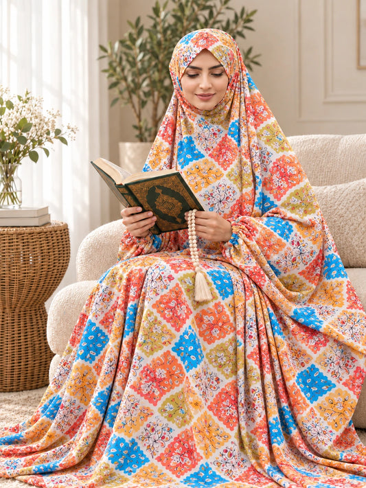 Full Coverage Namaz Chadar with Sleeves + Niqab (Pure Lawn) - lifestyle photo