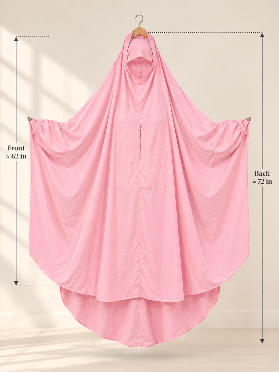 Hajj Umrah Full Coverage Namaz Chadar/Ihram (with pocket) (Lawn) - on a hanger