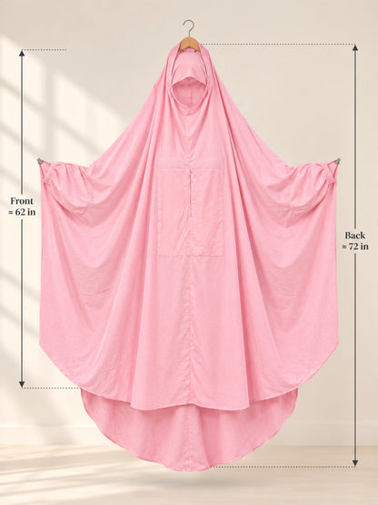 Hajj Umrah Full Coverage Namaz Chadar/Ihram (with pocket) (Lawn) - on a hanger