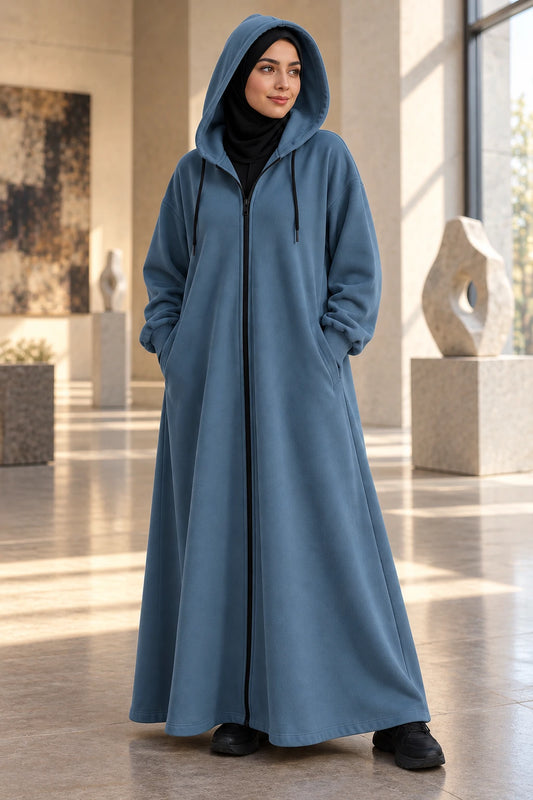 Hoodie Abaya (Zinc) - gallery