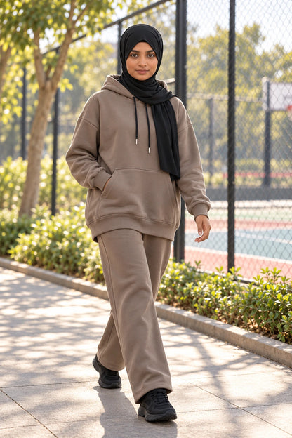 Hoodie Co Ord Set (Cedarwood) - sports walk