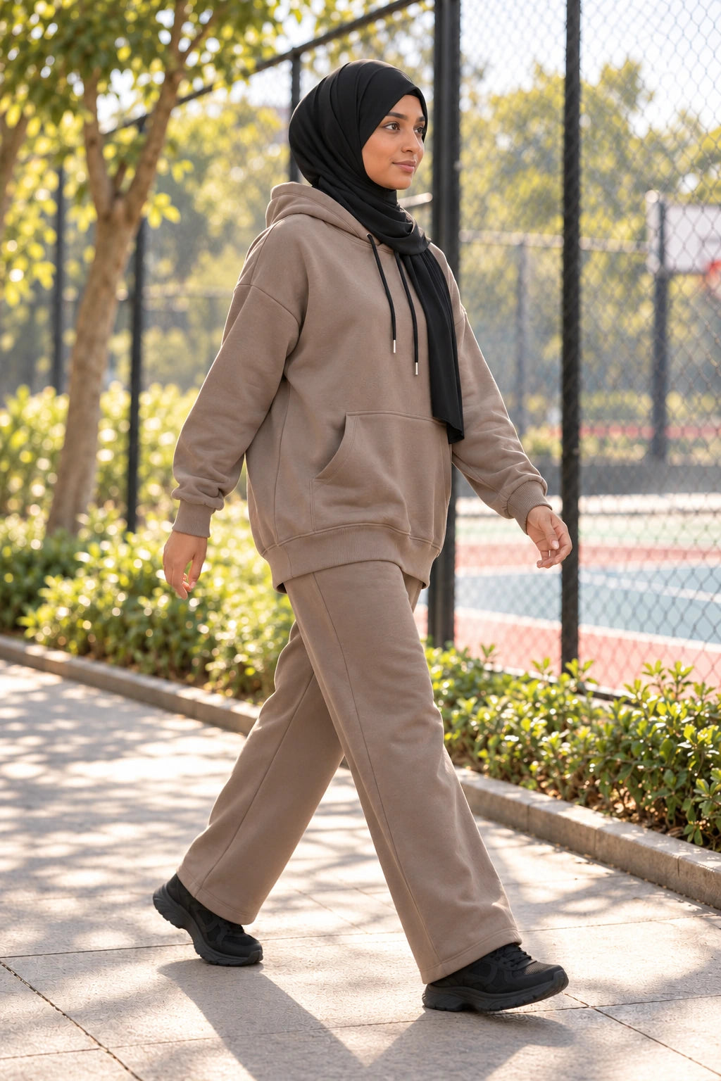 Hoodie Co Ord Set (Cedarwood) - styled pose