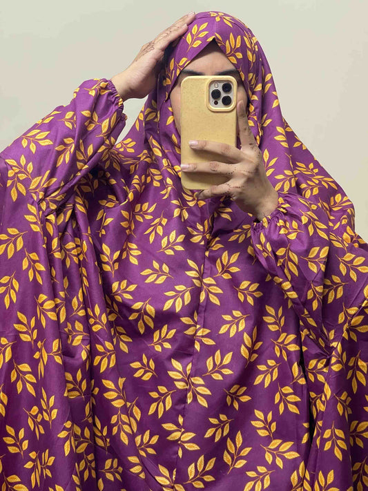 Full Coverage Namaz Chadar with Sleeves + Niqab (Cotton) Attires For Muslimah