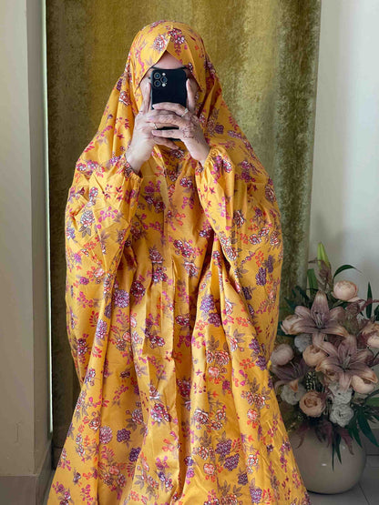 Full Coverage Namaz Chadar with Sleeves + Niqab (Cotton) Attires For Muslimah