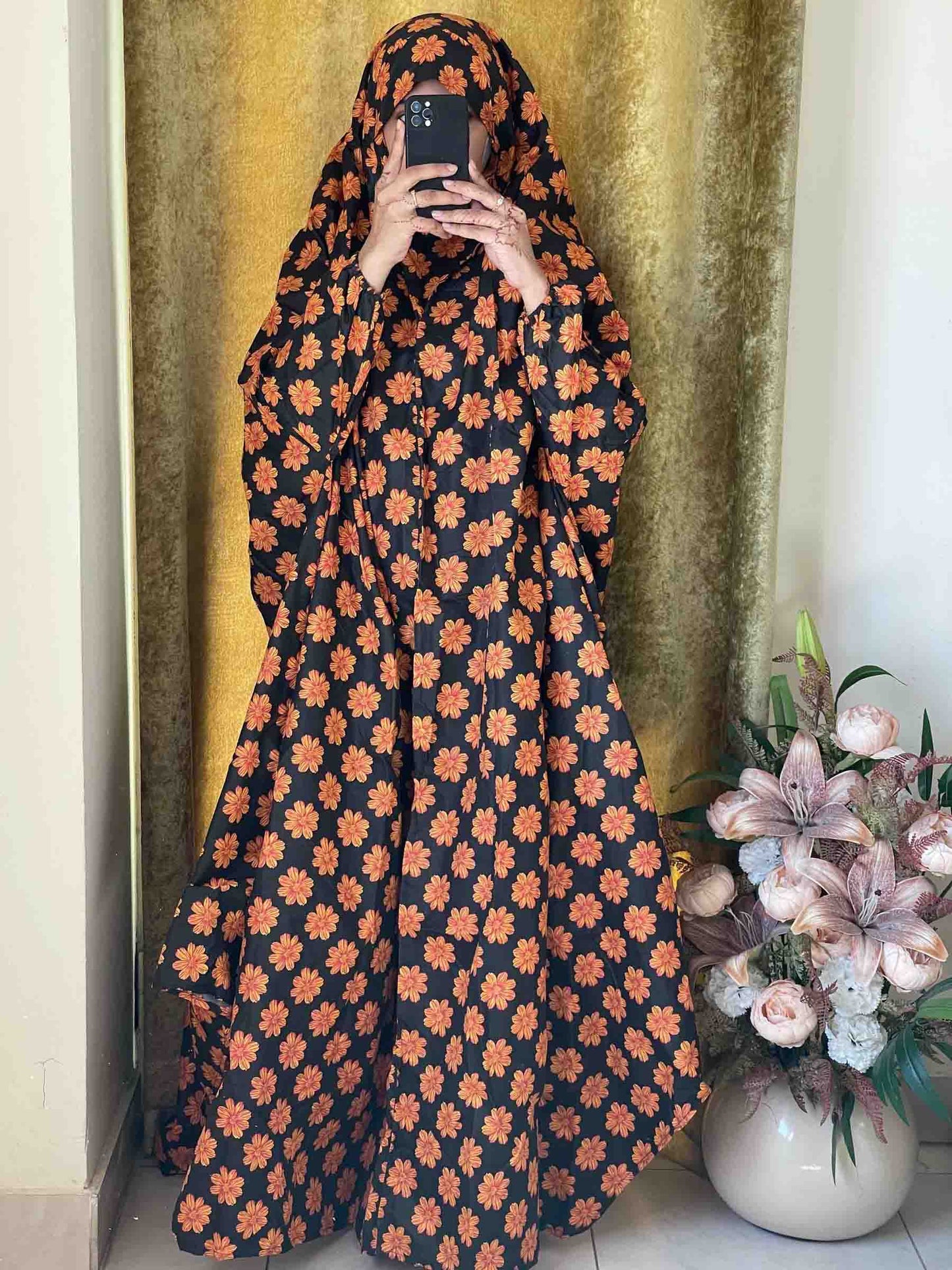 Full Coverage Namaz Chadar with Sleeves + Niqab (Cotton) Attires For Muslimah
